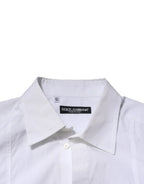 Dolce & Gabbana White Poplin Cotton Formal Men Dress Shirt - Zeiniez