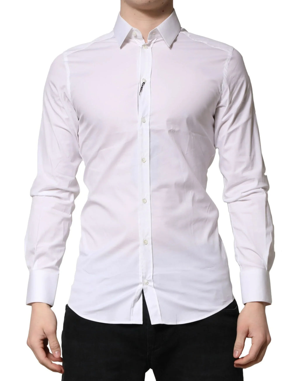 Dolce & Gabbana White GOLD Cotton Men Dress Formal Shirt - Zeiniez