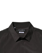 Dolce & Gabbana Dark Brown Silk GOLD Men Dress Formal Shirt - Zeiniez