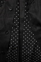 Dolce & Gabbana Black Polka Dot Collar Tie Neck Casual Shirt - Zeiniez