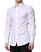 Dolce & Gabbana White GOLD Long Sleeves Men Dress Formal Shirt - Zeiniez