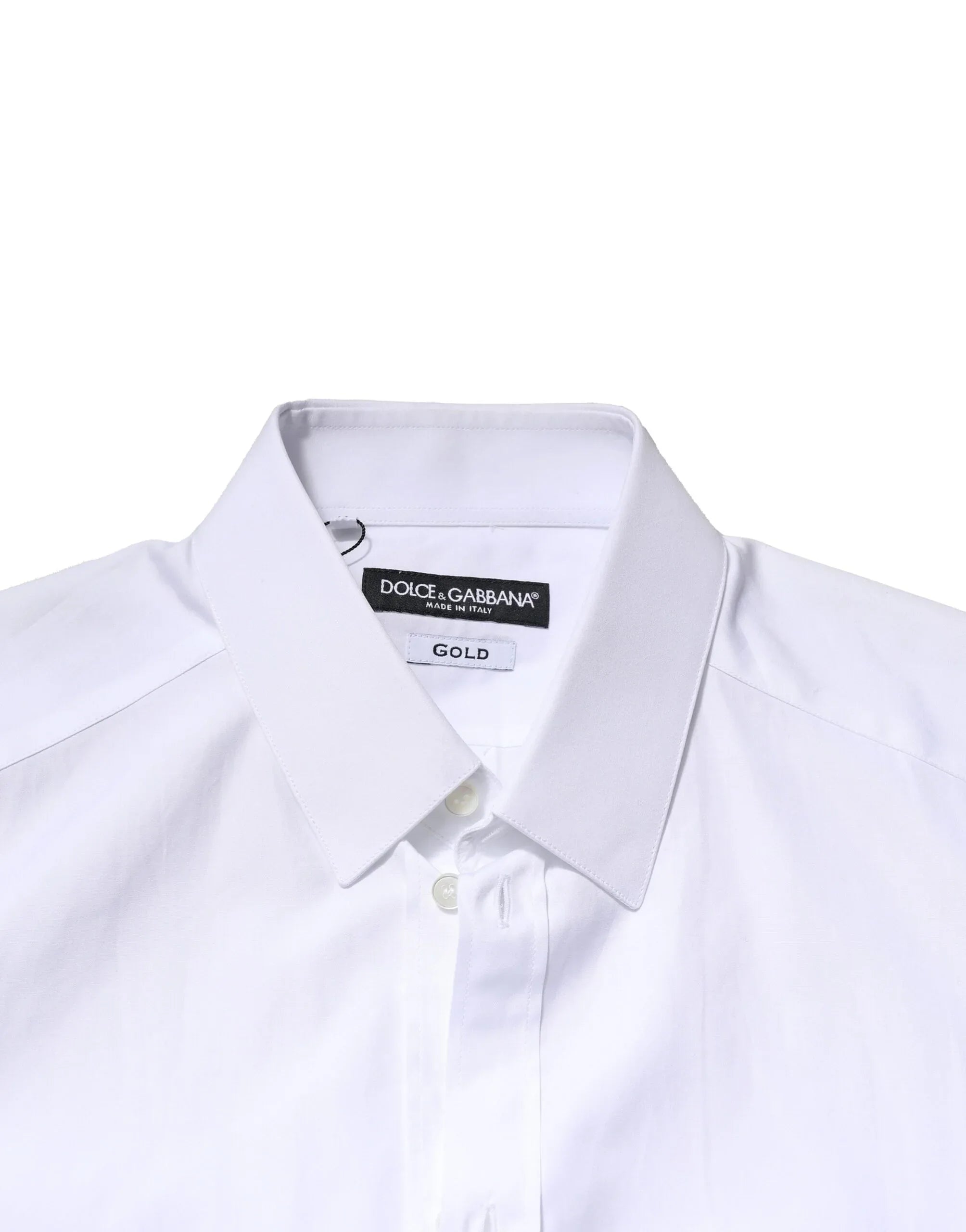 Dolce & Gabbana White GOLD Long Sleeves Men Dress Formal Shirt - Zeiniez