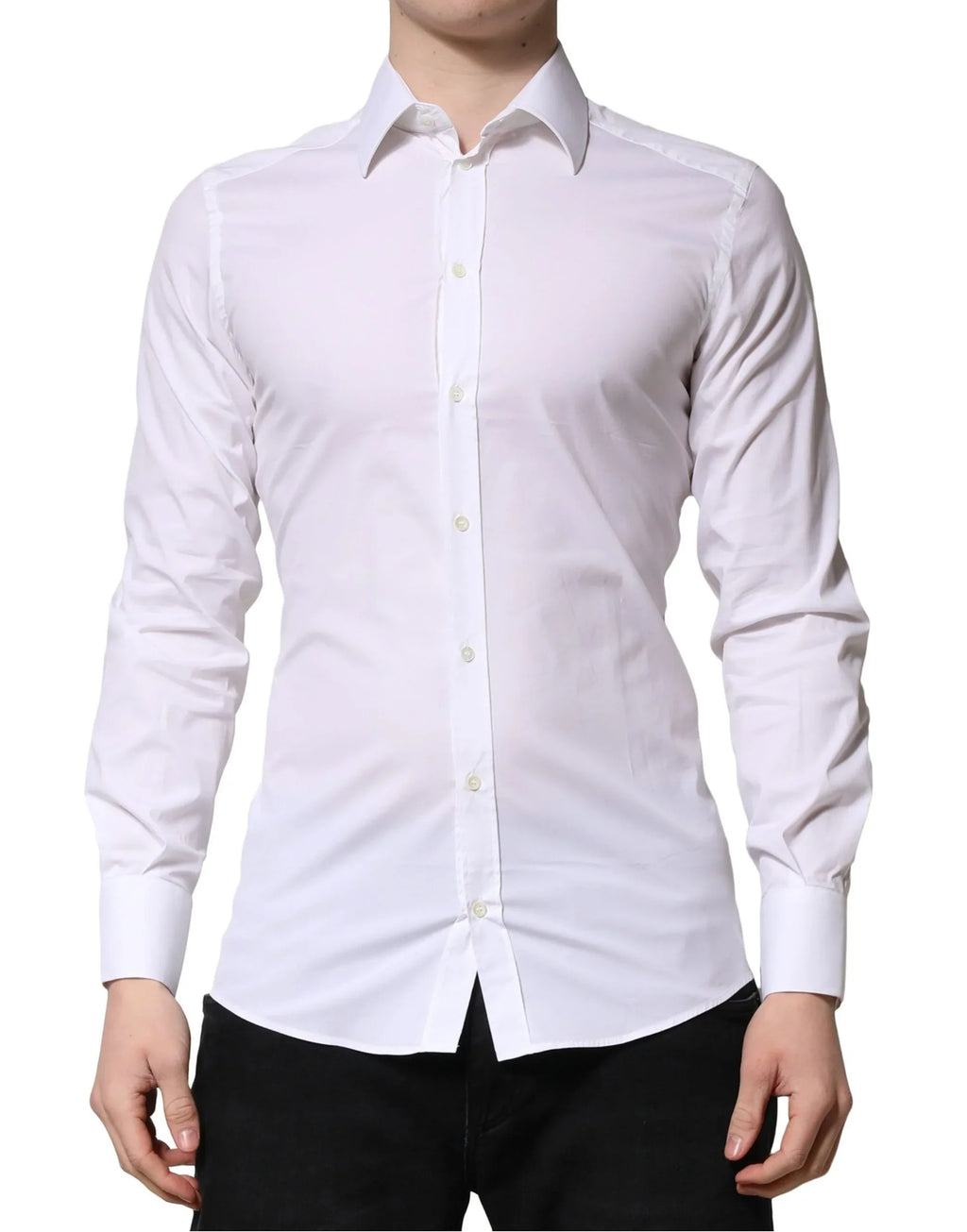 Dolce & Gabbana White GOLD Long Sleeves Men Dress Formal Shirt - Zeiniez