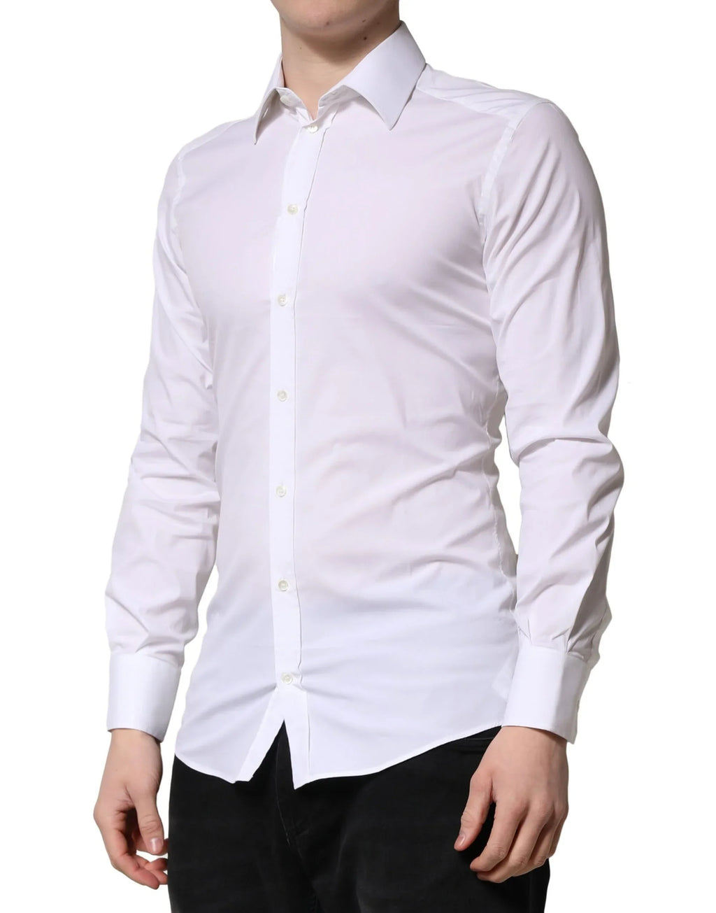 Dolce & Gabbana White GOLD Long Sleeves Men Dress Formal Shirt - Zeiniez