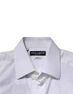 Dolce & Gabbana White GOLD Long Sleeves Men Dress Formal Shirt - Zeiniez
