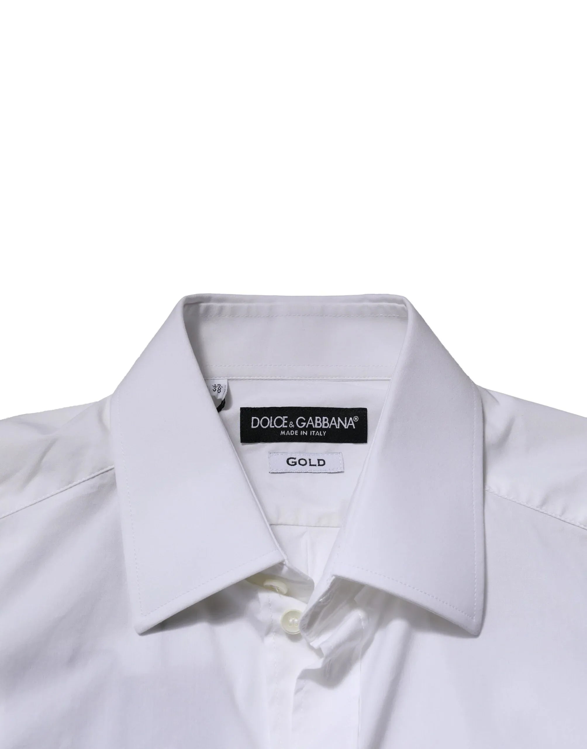 Dolce & Gabbana White GOLD Long Sleeves Men Dress Formal Shirt - Zeiniez