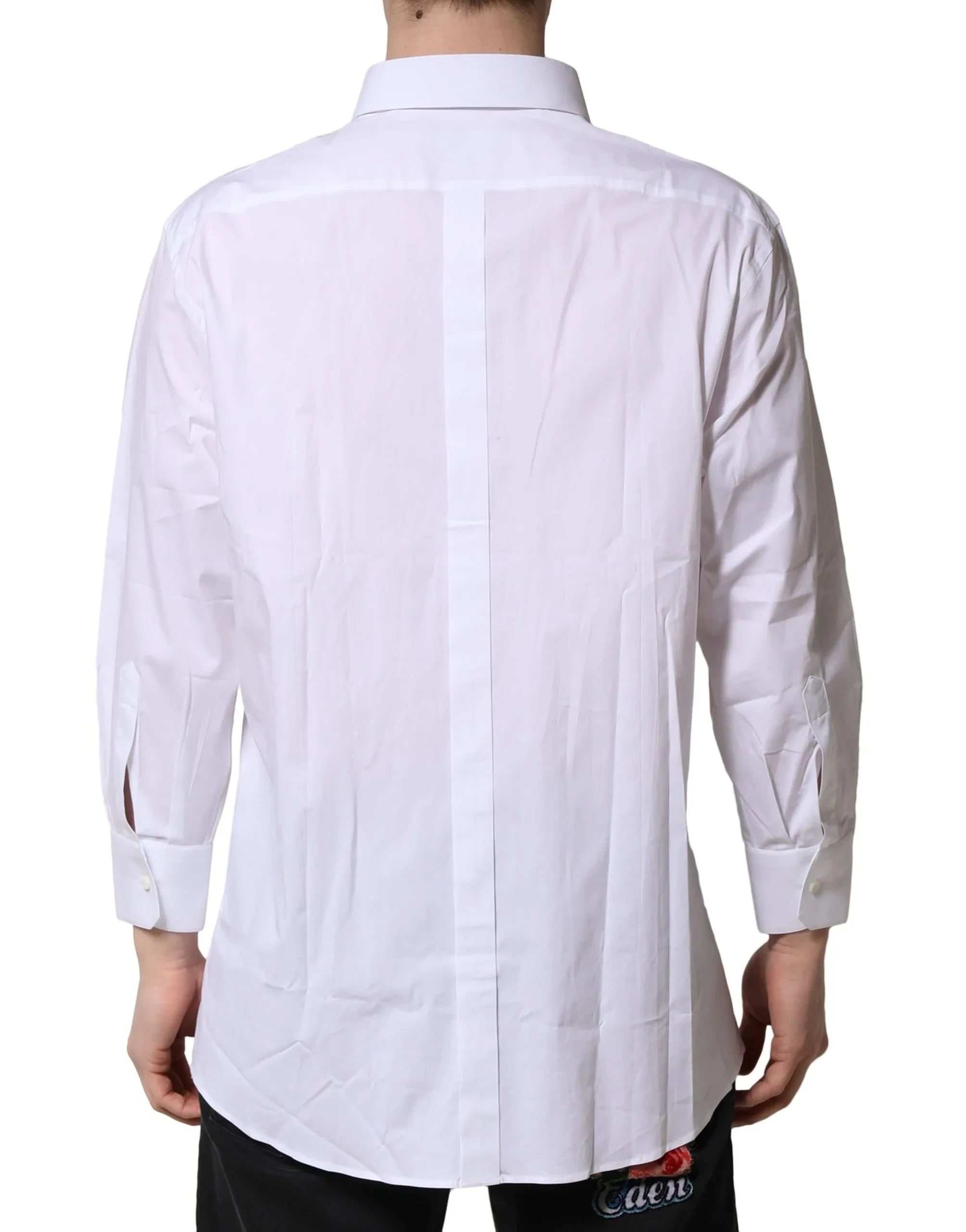 Dolce & Gabbana White GOLD Long Sleeves Dress Formal Shirt - Zeiniez