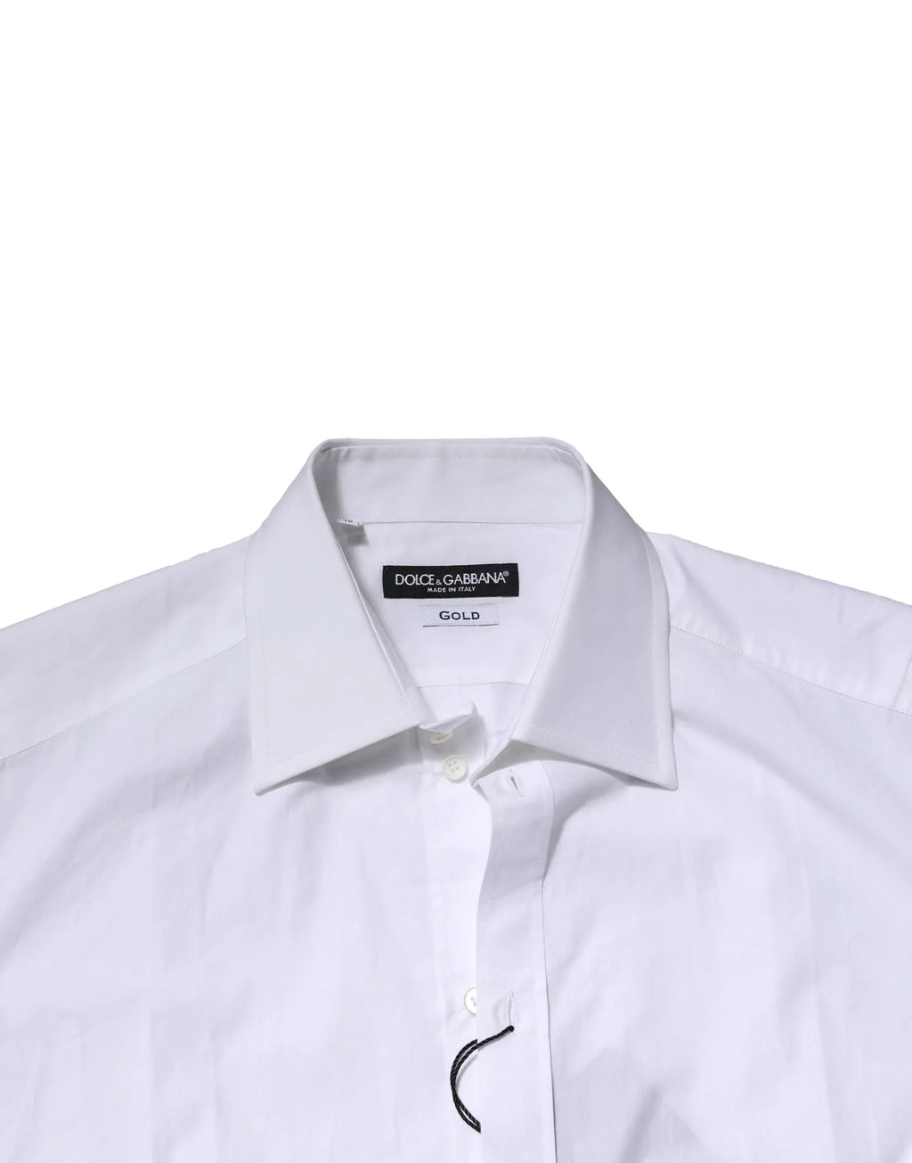 Dolce & Gabbana White Cotton GOLD Long Sleeves Formal Shirt - Zeiniez