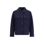 Brunello Cucinelli Blue Fleece Wool Coat