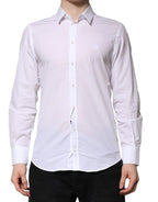 Dolce & Gabbana White MARTINI Long Sleeves Men Formal Shirt - Zeiniez