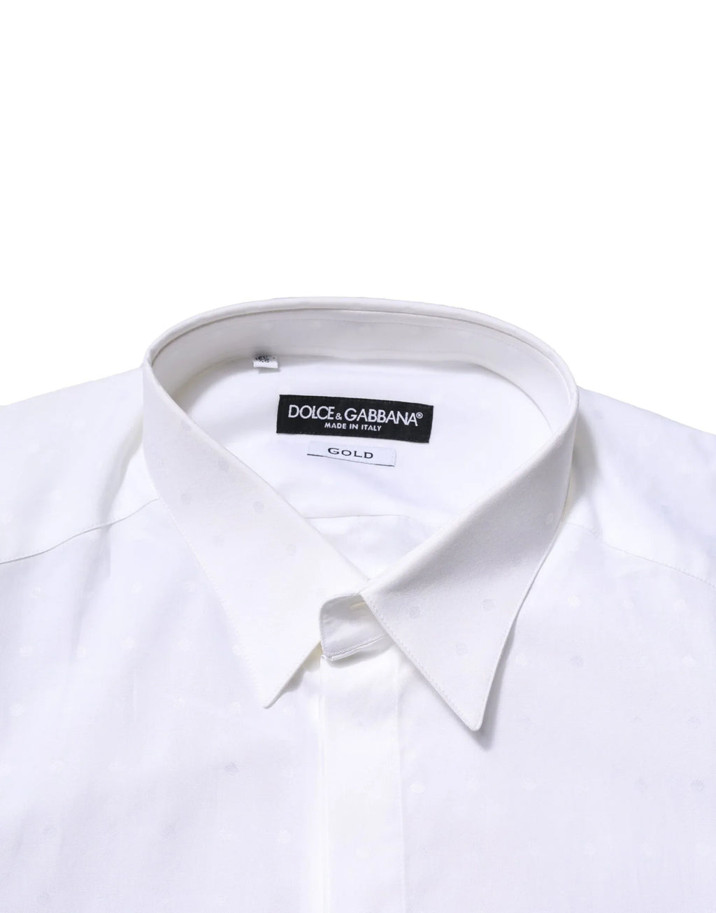 Dolce & Gabbana White Cotton GOLD Long Sleeves Formal Shirt - Zeiniez