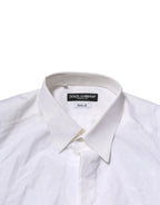 Dolce & Gabbana White GOLD Long Sleeves Dress Men Formal Shirt - Zeiniez