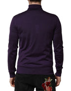 Dolce & Gabbana Purple Cashmere Turtleneck Pullover Sweater - Zeiniez