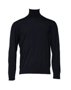 Dolce & Gabbana Blue Long Sleeve Turtleneck Pullover Sweater - Zeiniez