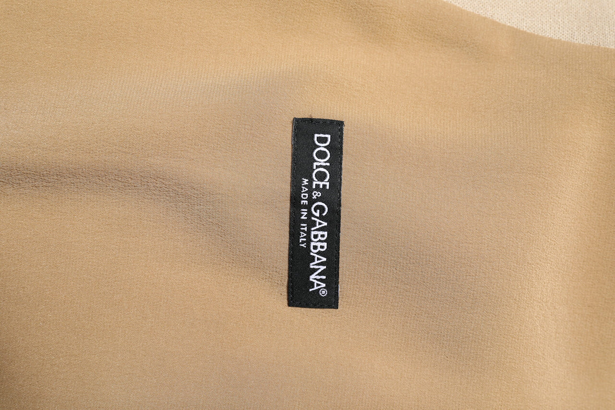 Dolce & Gabbana Beige Linen Dress Formal Men Waistcoat Vest