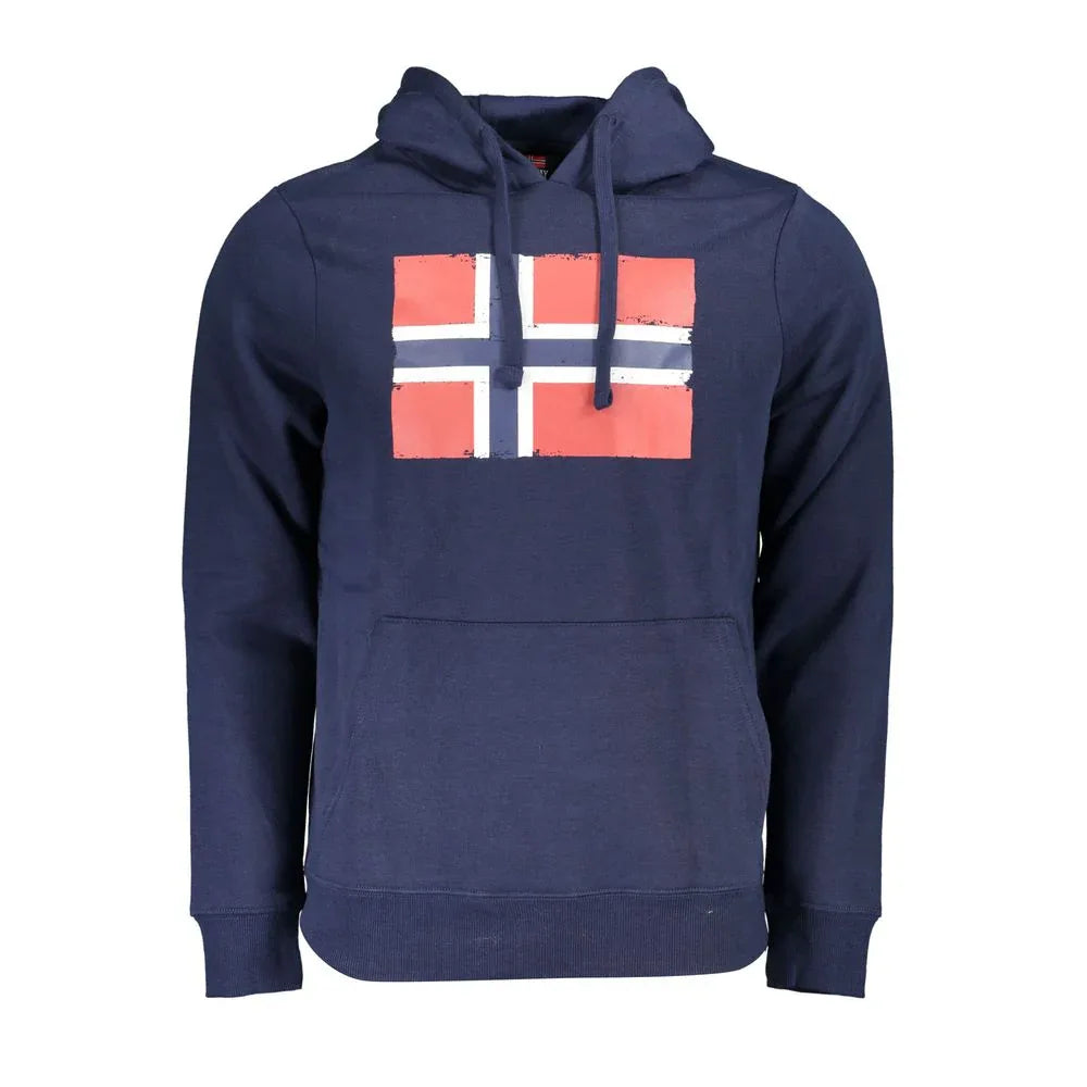 Norway 1963 Blue Cotton Men's Sweatshirt with Hood - Zeiniez