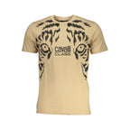 Cavalli Class Beige Cotton Men's T-Shirt - Zeiniez