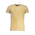 Cavalli Class Beige Cotton Men T-Shirt - Zeiniez