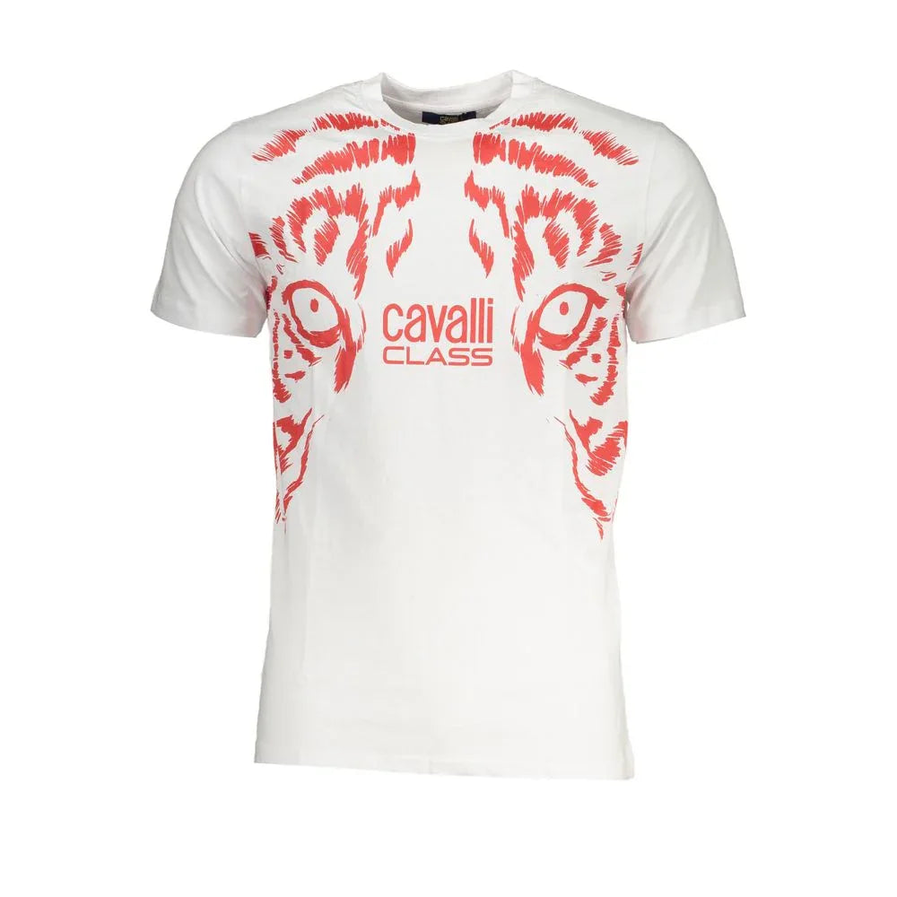 Cavalli Class Bianco Cotton Men T-Shirt - Zeiniez