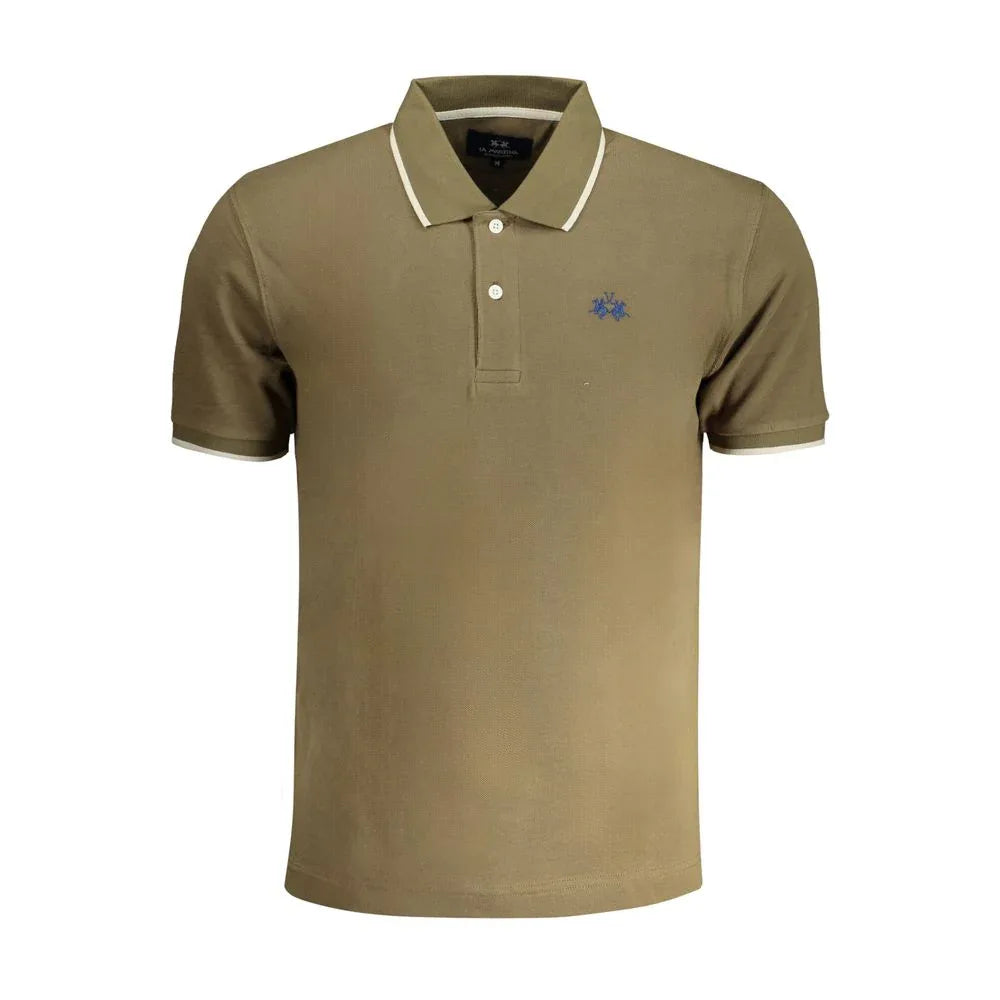 La Martina Verde Cotton Men Polo Shirt - Zeiniez
