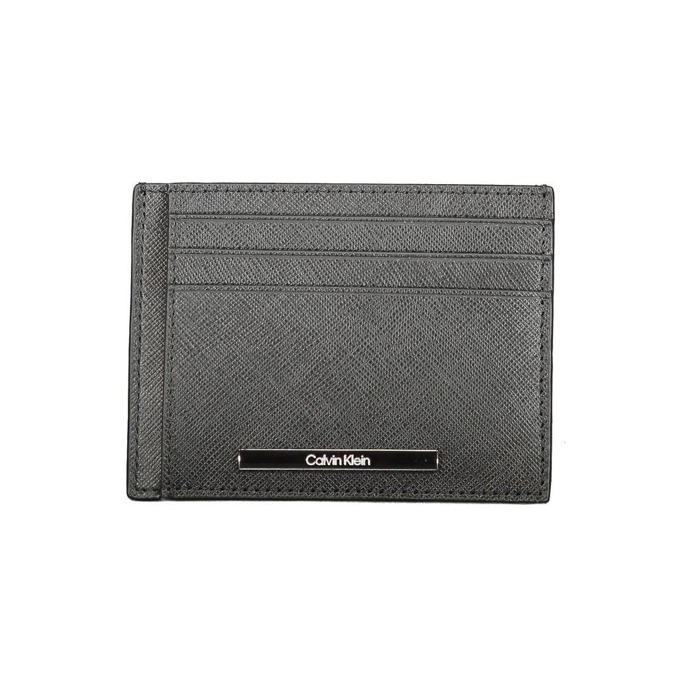 Calvin Klein Black Leather Mens Wallet Holder - Zeiniez