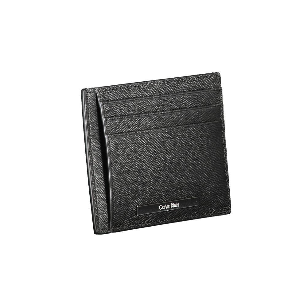 Calvin Klein Black Leather Mens Wallet Holder - Zeiniez