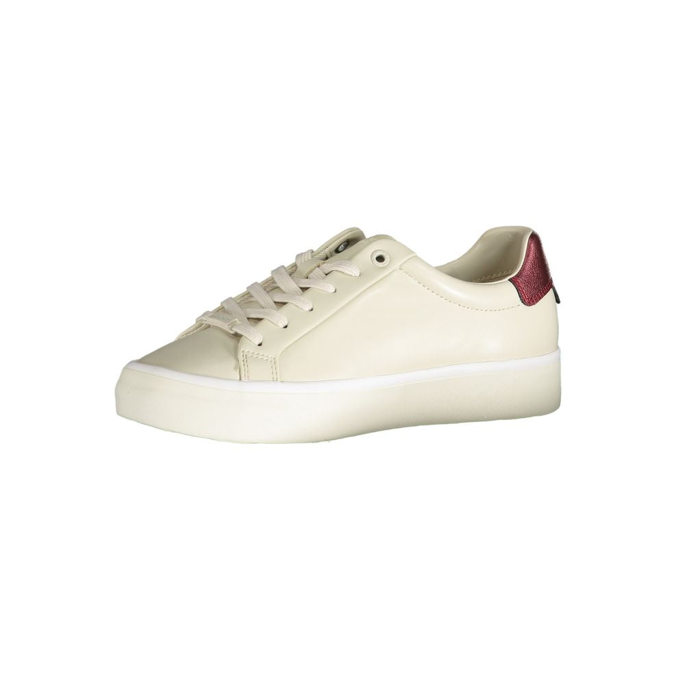 Calvin Klein Beige Leather Women Sneaker - Zeiniez