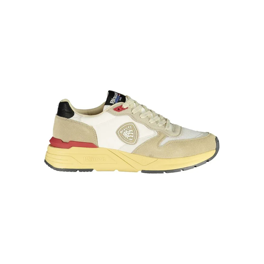 Blauer Beige Polyurethane Men Sneaker - Zeiniez