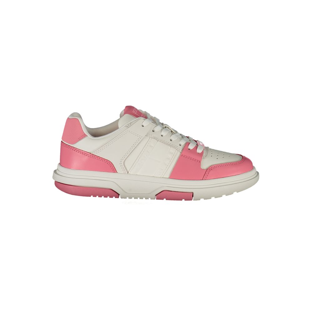 Tommy Hilfiger Pink Leather Women Sneaker - Zeiniez