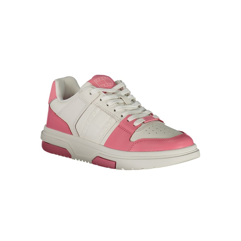 Tommy Hilfiger Pink Leather Women Sneaker - Zeiniez