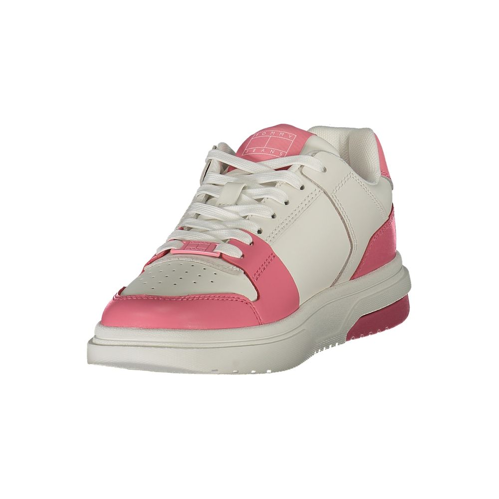 Tommy Hilfiger Pink Leather Women Sneaker - Zeiniez