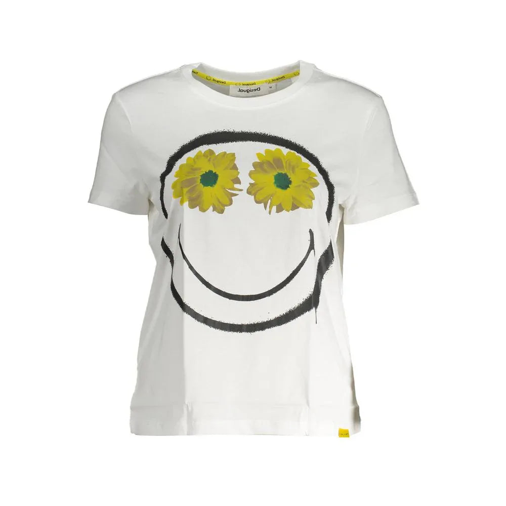 Desigual Bianco Cotton Women T-Shirt - Zeiniez