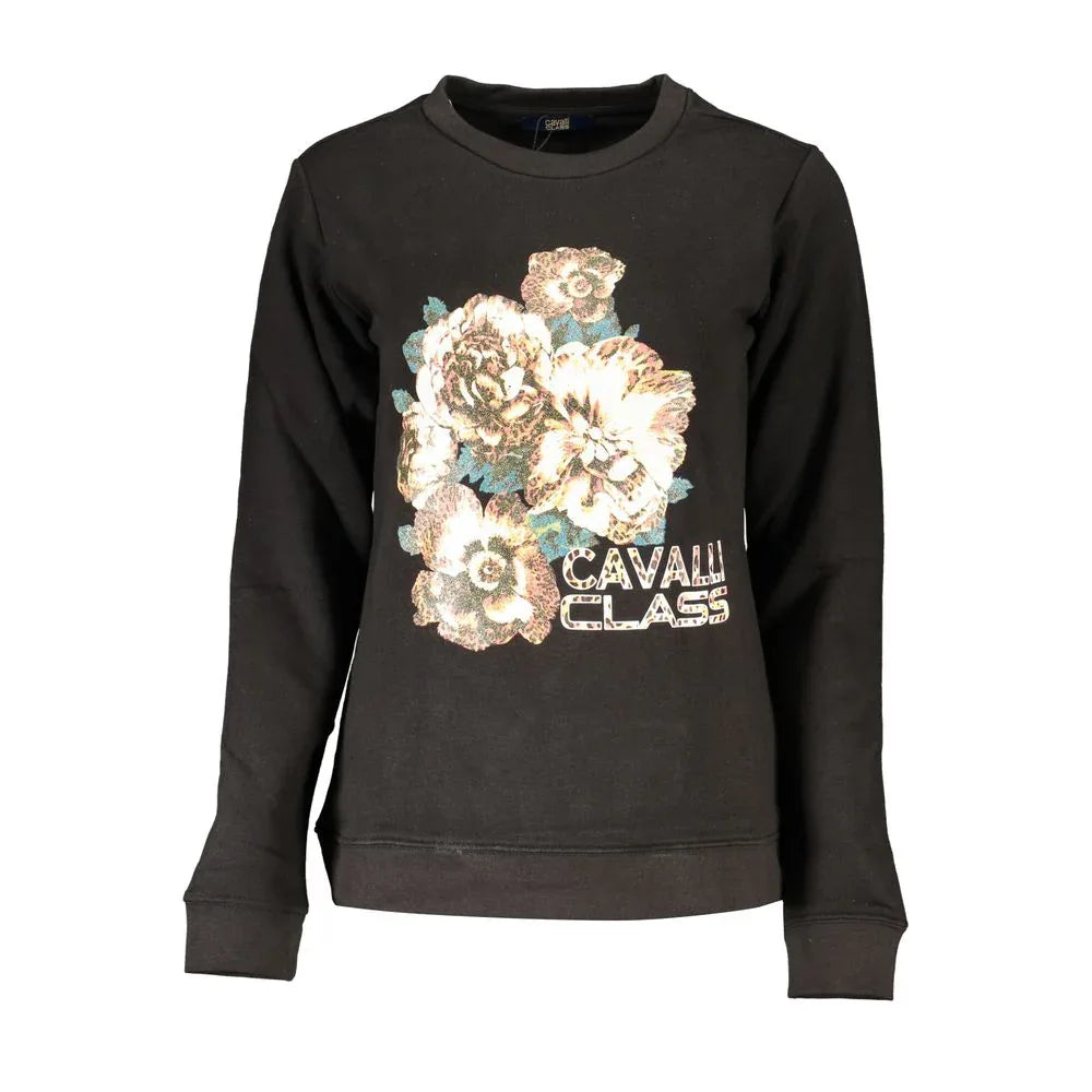 Cavalli Class Black Cotton Women Sweatshirt - Zeiniez