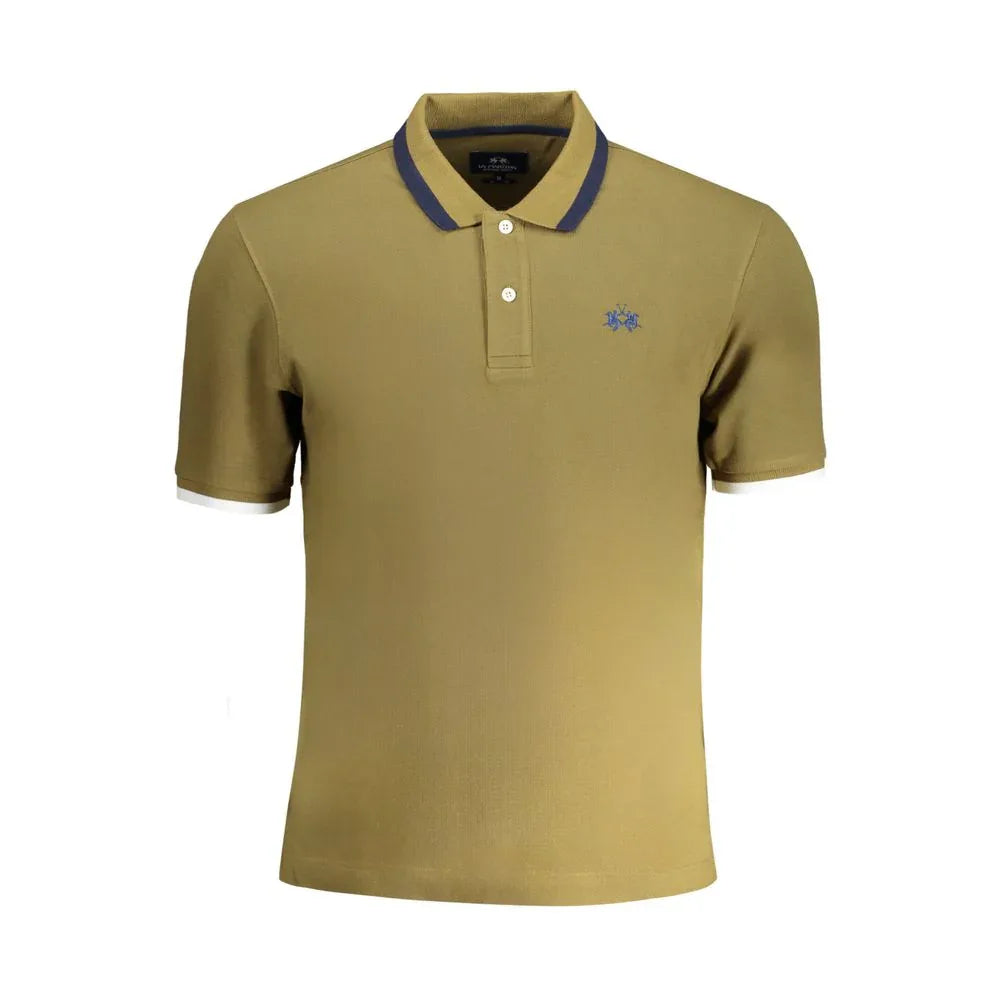 La Martina Verde Cotton Men Polo Shirt - Zeiniez