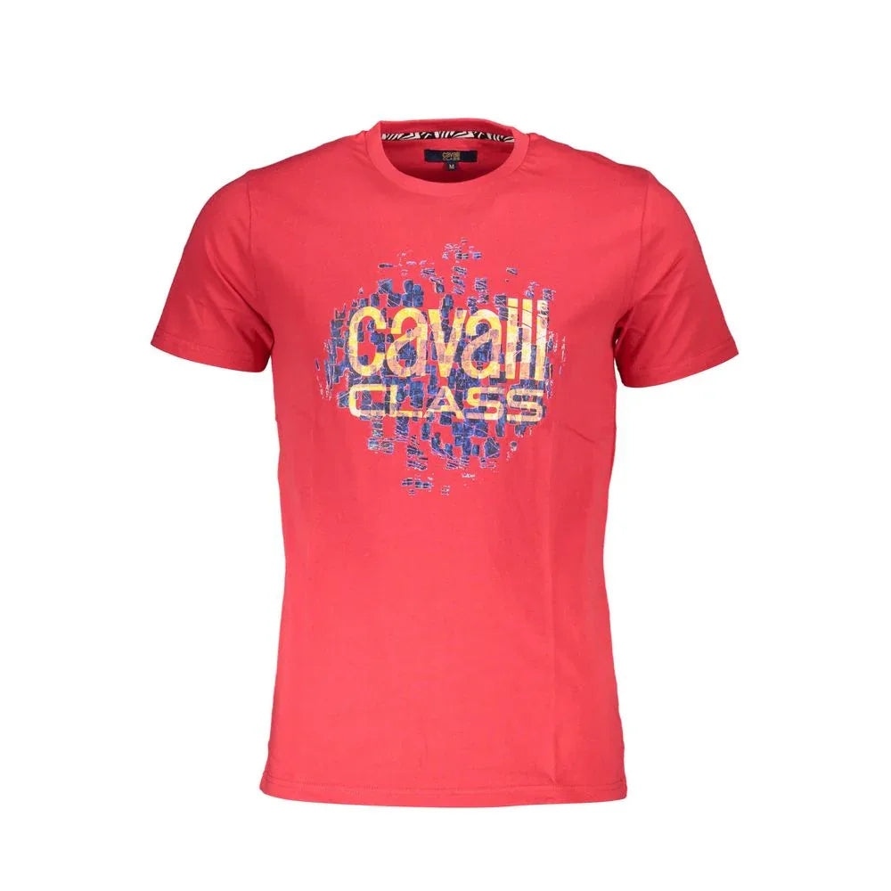 Cavalli Class Rosso Cotton Men T-Shirt - Zeiniez
