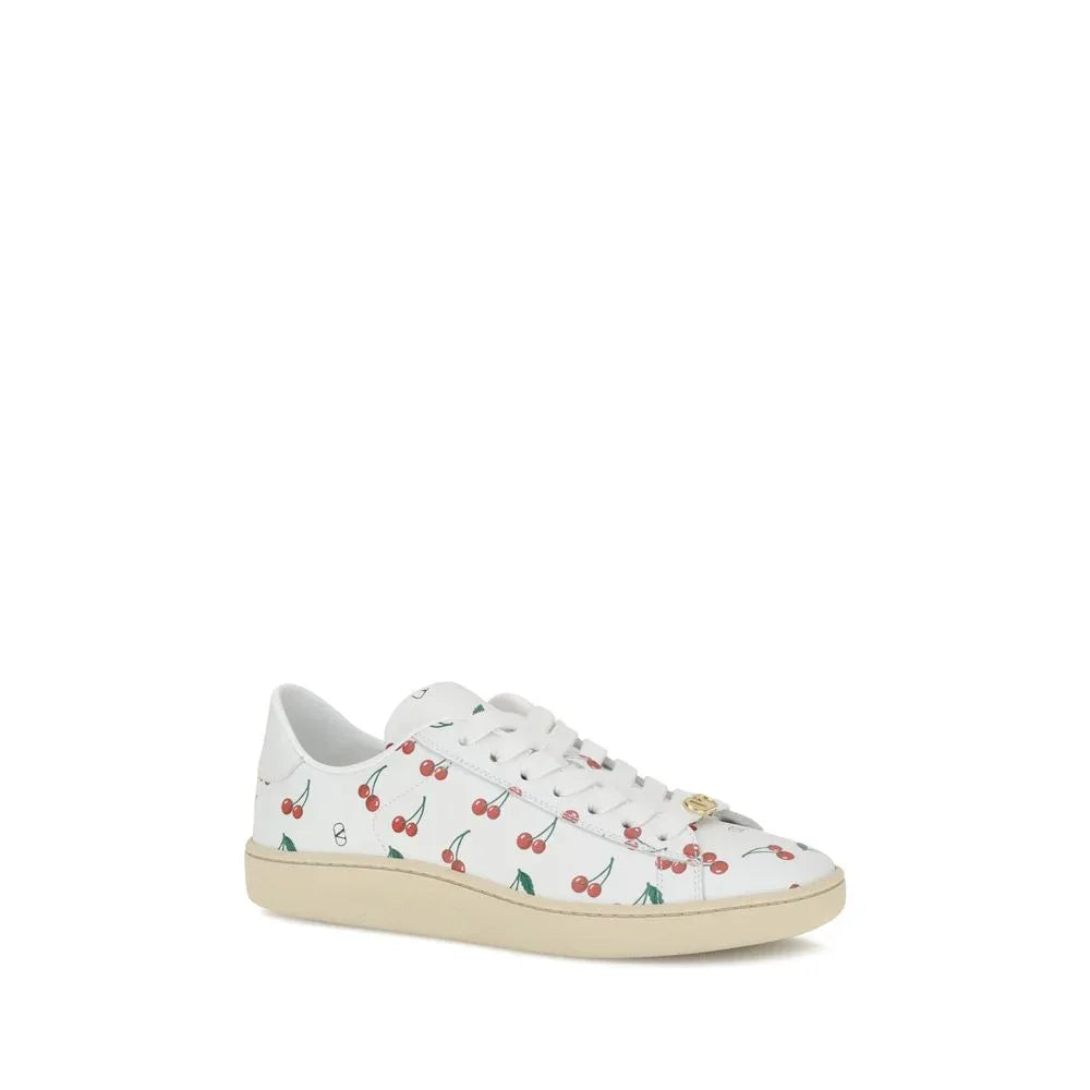 Valentino Garavani White Calf Leather Bos Taurus Low Top Sneakers - Zeiniez