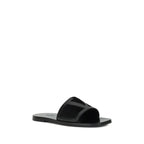 Valentino Garavani Black Calf Leather Bos Taurus Flat Sandals - Zeiniez