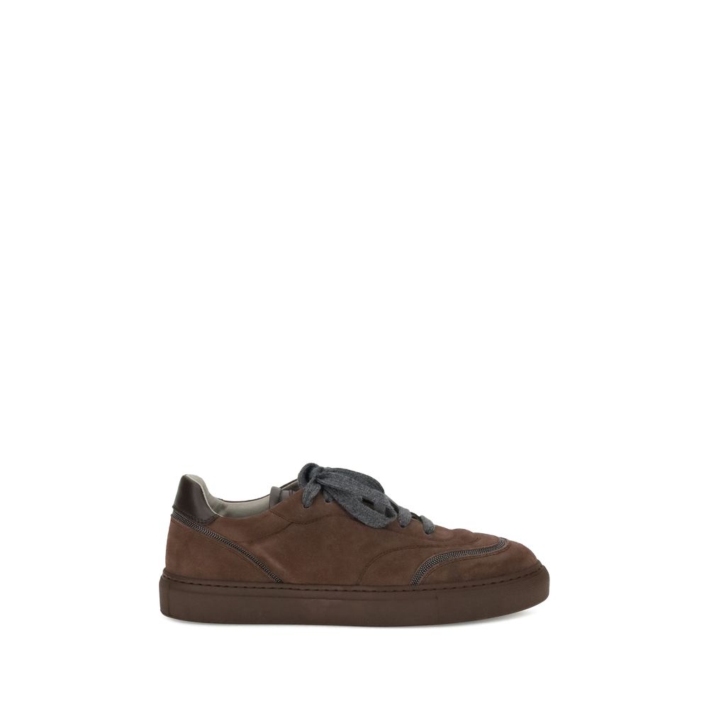 Brunello Cucinelli Brown Rubber Low Top Sneakers - Zeiniez