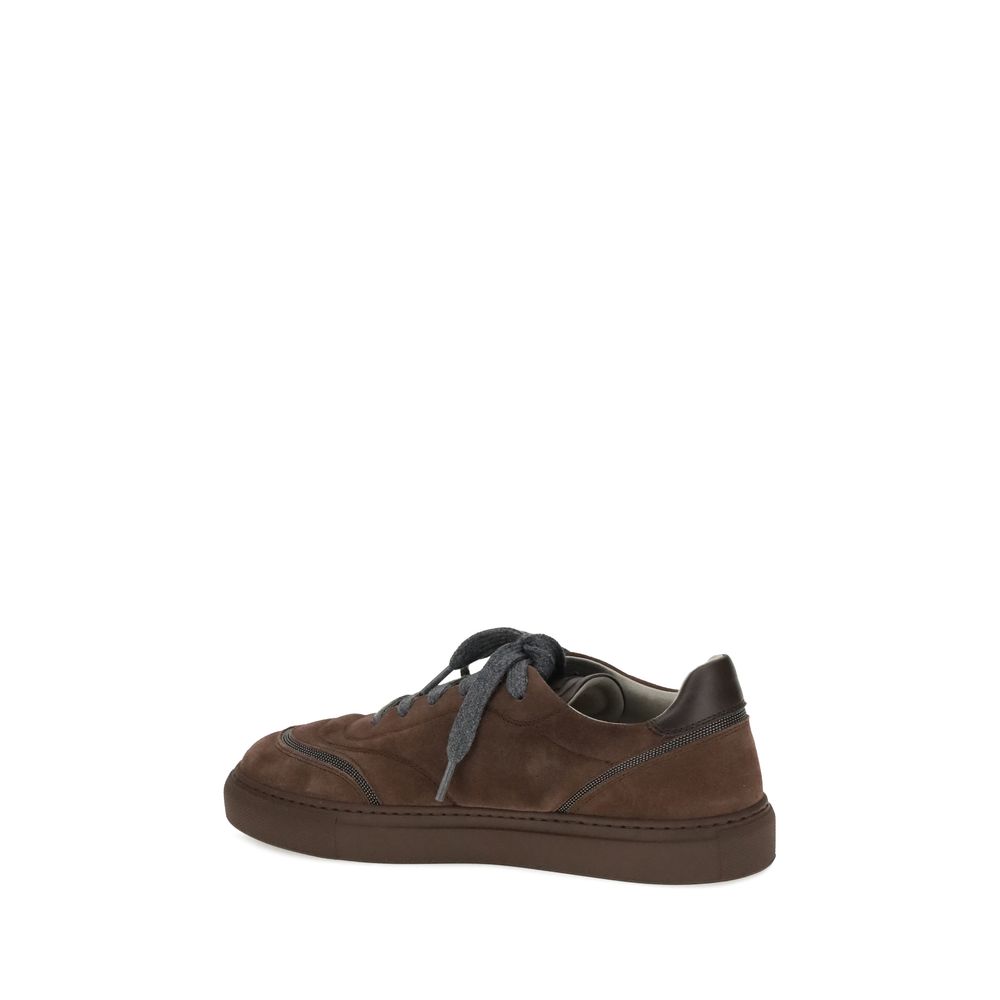 Brunello Cucinelli Brown Rubber Low Top Sneakers - Zeiniez