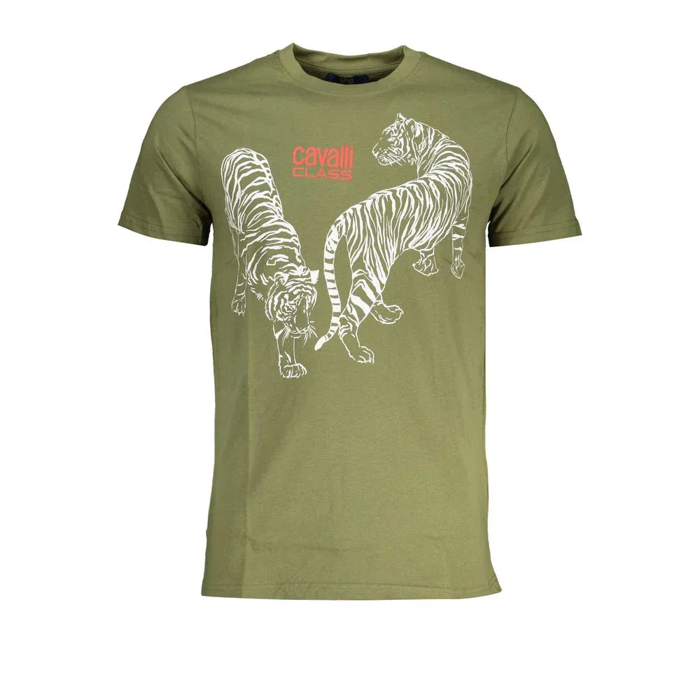 Cavalli Class Verde Cotton Men T-Shirt - Zeiniez