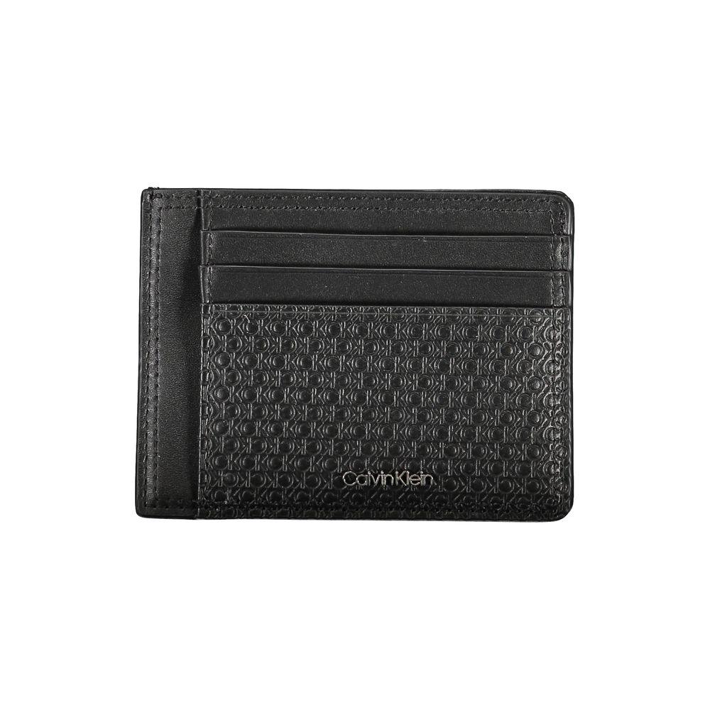 Calvin Klein Sleek Black Leather Coin Purse with Card Holder - Zeiniez