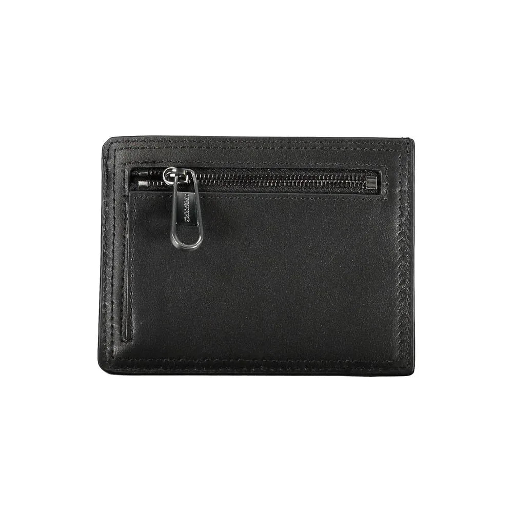 Calvin Klein Sleek Black Leather Coin Purse with Card Holder - Zeiniez