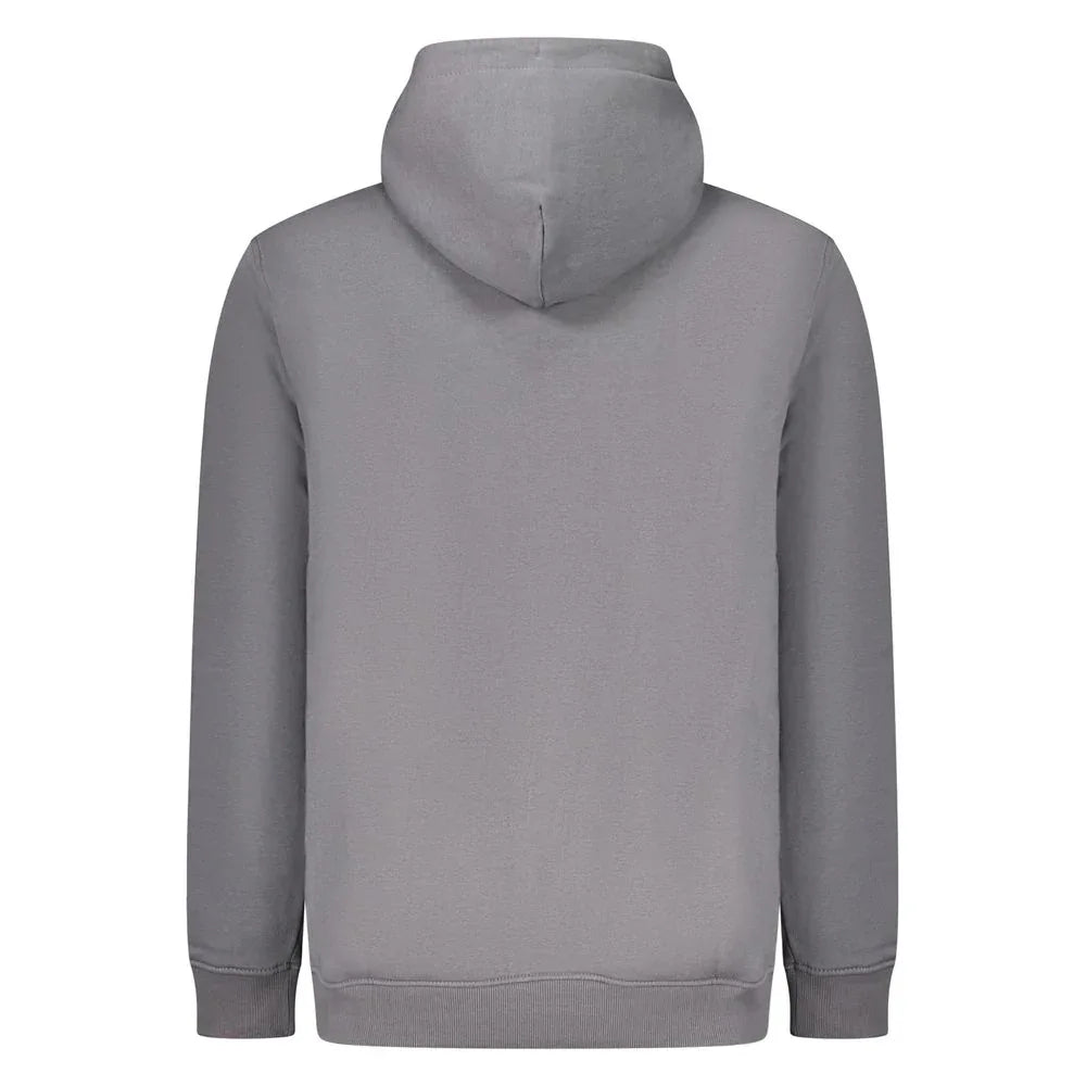 Tommy Hilfiger Grigio Cotton Men Sweatshirt Hooded Embroidery Pocket - Zeiniez