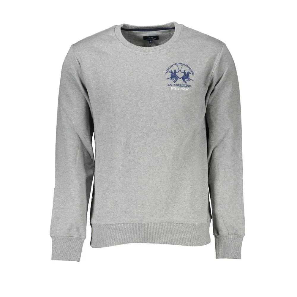 La Martina Grigio Cotton Men Sweatshirt - Zeiniez