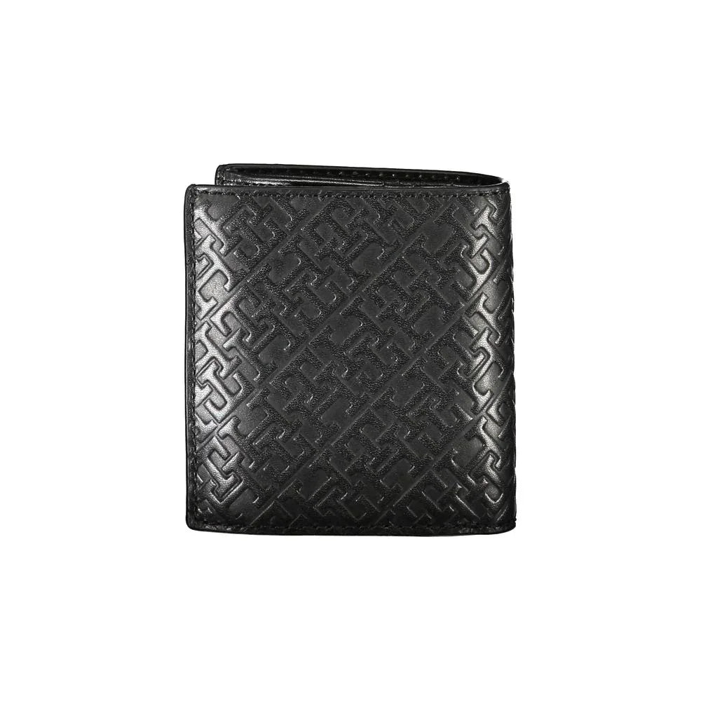 Tommy Hilfiger Sleek Black Leather Dual-Compartment Wallet - Zeiniez