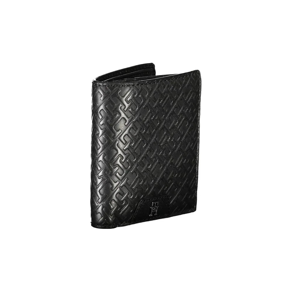Tommy Hilfiger Sleek Black Leather Dual-Compartment Wallet - Zeiniez