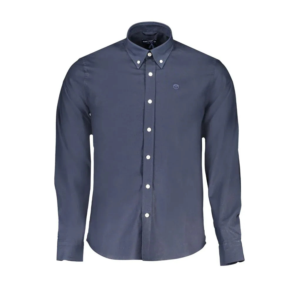 North Sails Blue Organic Cotton Men Shirt - Zeiniez