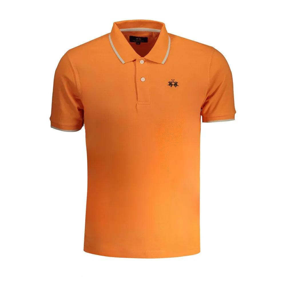La Martina Arancione Cotton Men Polo Shirt - Zeiniez