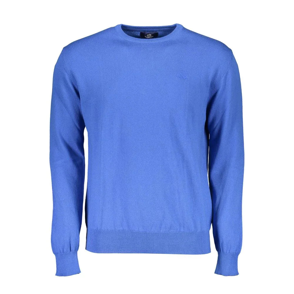 La Martina Blue Cotton Men's Knitwear Shirt - Zeiniez