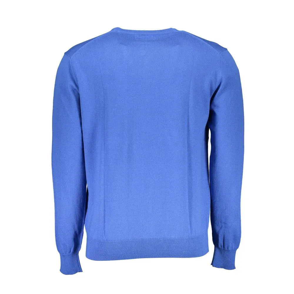 La Martina Blue Cotton Men's Knitwear Shirt - Zeiniez